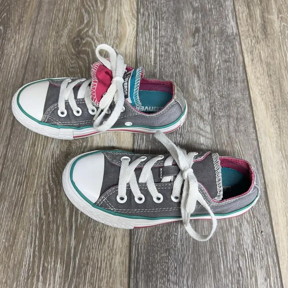 Converse Chuck Taylor All Star Double Tongue Juniors Youth US Size 11 Gray Pink